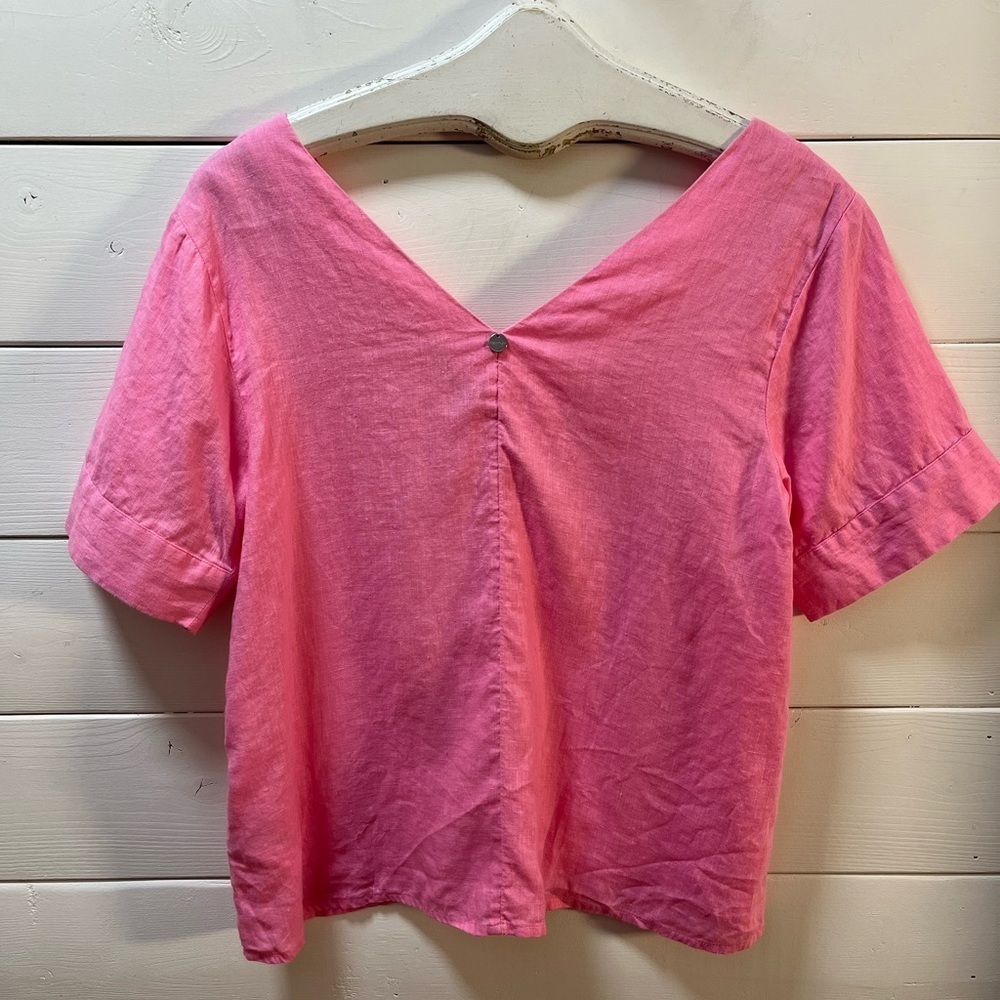 RICH & ROYAL – Pink Linen Top (Estimated M) - Picture 8 of 12